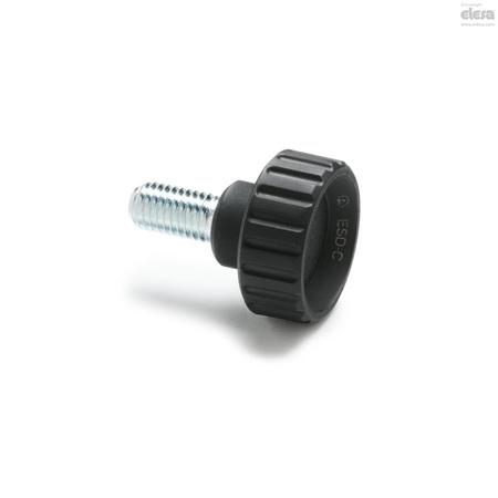 ELESA Zinc-plated steel threaded stud, BT.25 p-M8x25-ESD-C BT-p-ESD